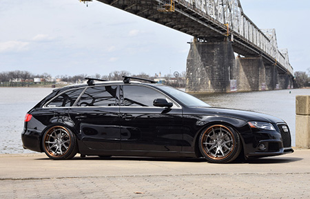 audi b8 a4 avant wagon forged wheels concave agl23 gunmetal bronze lip