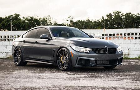 bmw f30 f32 435i gran coupe 4 series forged wheels agl21 brushed grigio concave