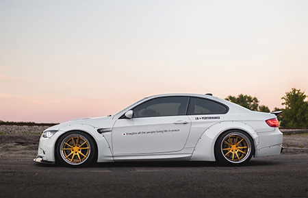 bmw liberty walk m3 forged concave staggered gold wheels wide body kit