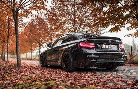 bmw m235i m240i 2 series wide body forged wheels matte black concave