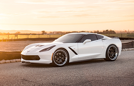 chevrolet corvette c7 forged wheels gloss black agl23 concave