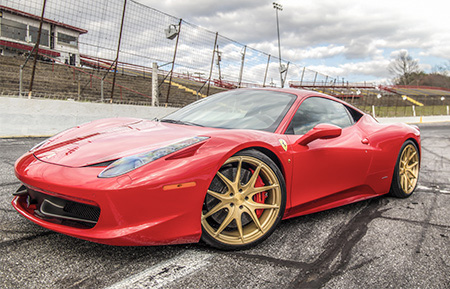 ferrari 458 italia forged monoblock wheels brushed sunburst gold