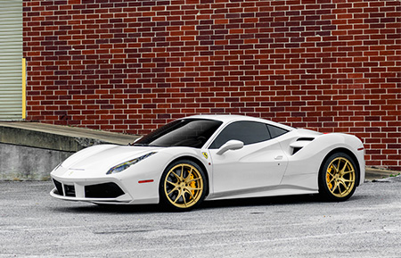 ferrari 488 gtb forged wheels agl23 concave metallic gold