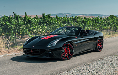 ferrari california custom forged wheels brushed candy apple red black accents agl19