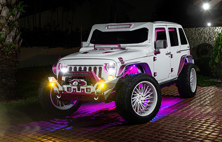 jeep wrangler directional concave forged wheels two tone white pink finish