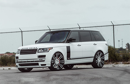 land rover range rover custom forged wheels agl14 monoblock gloss white black accents