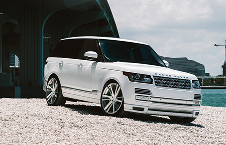 land rover range rover agl18 custom forged 3 piece gloss white brushed accents wheel