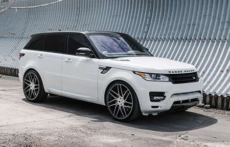 land rover range rover sport forged wheels agl35 directional gloss white black accents concave