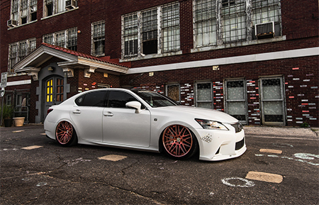 lexus gs 350 fsport agl10 brushed rose gold air suspension custom forged wheels