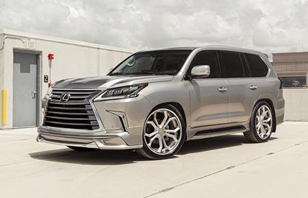 lexus lx 570 forged spec2 concave split five spoke brushed wheels