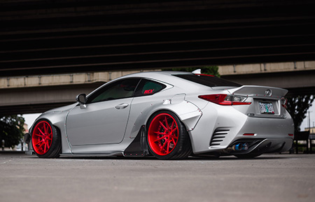 lexus rc350 fsport rcf custom forged wheels concave 3 piece brushed candy apple red agl19