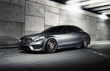 mercedes benz c450 c class amg forged wheels brushed gunmetal grigio w205 concave directional staggered