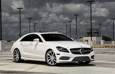 mercedes benz cls 500 cls amg custom forged wheels gloss white polished lip