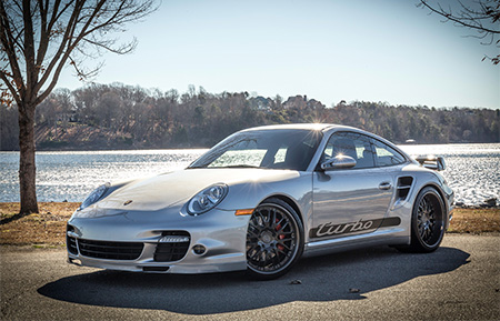 porsche 997 911 turbo agl10 brushed gunmetal grigio custom forged wheels