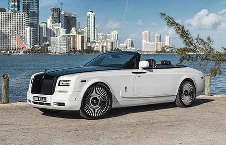 rolls royce phantom drophead coupe forged wheels gloss black white accents deep flat lip