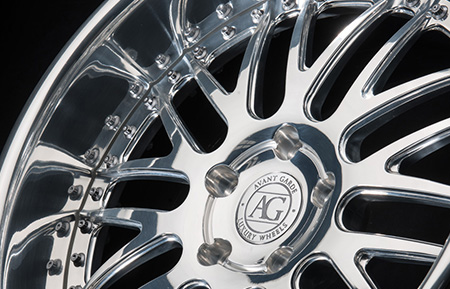 agl10 custom 3 piece forged wheels polished flat reverse lip