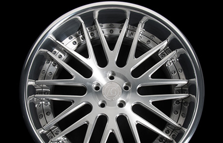 agl10 spec2 custom 3 piece forged wheels brushed polished flat reverse lip