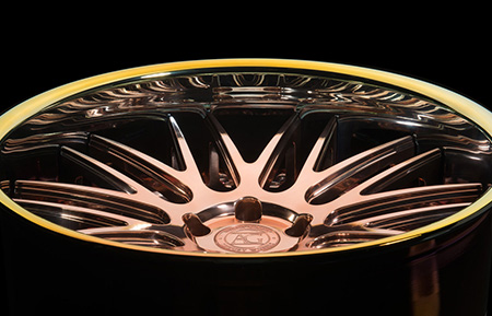 agl10 spec2 concave polished copper neo chrome lip custom forged 3 piece wheels