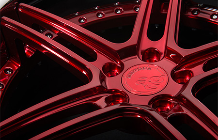 agl15 spec2 concave forged wheels candy apple red chrome lip