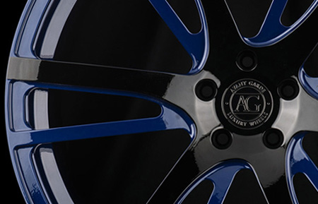 agl18 monoblock concave custom forged wheels two tone gloss black blue