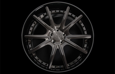 agl19 spec2 concave forged wheels brushed grigio gloss black lip