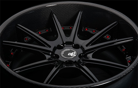 agl19 spec2 concave gloss black wheels forged carbon fiber lip