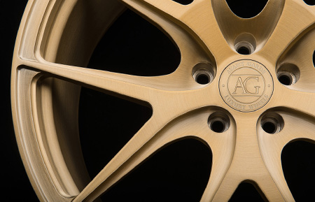 agl23 monoblock concave forged wheels brushed gold