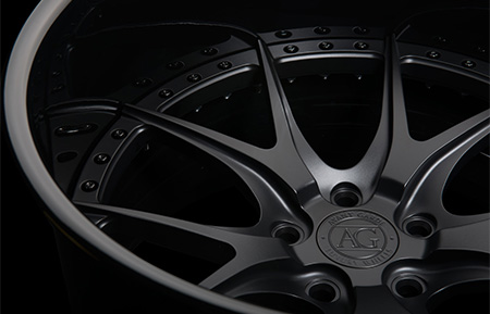 agl23 spec1 concave forged wheels gloss black matte black