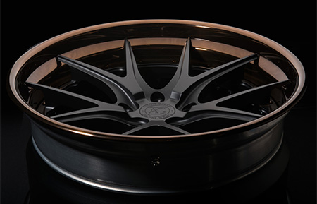 agl23 spec3 concave matte black polished liquid bronze lip forged wheels