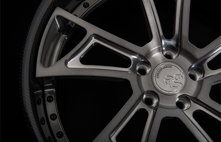 agl24 spec2 concave forged wheels brushed gunmetal carbon fiber lip