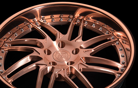 agl28 brushed rose gold forged directional wheels