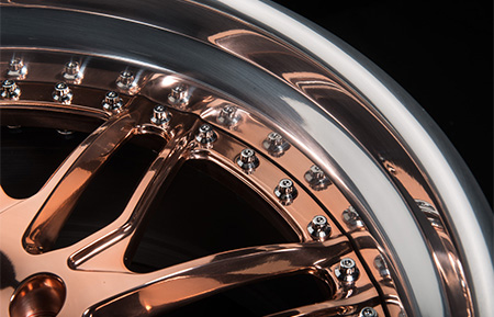 agl28 polished rose gold forged directional wheels