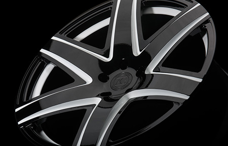 agl34 monoblock concave forged wheels gloss black white accents