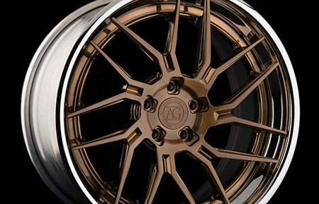 agl35 spec3 concave forged directional wheels brushed antique bronze chrome lip