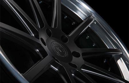 agl39 spec3 concave forged wheels matte black polished lip