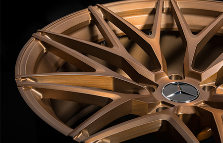 agl40 monoblock concave forged wheels matte brushed monaco copper finish