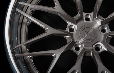 agl40 spec3 concave forged wheels brushed gunmetal polished lip