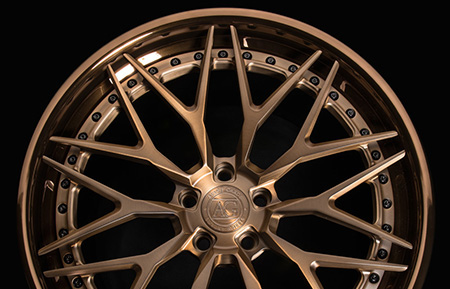 agl40 spec3 concave forged wheels matte brushed antique bronze polished liquid bronze lip mesh