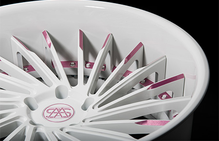 agl41 spec2 directional concave forged wheels white pink two tone finish